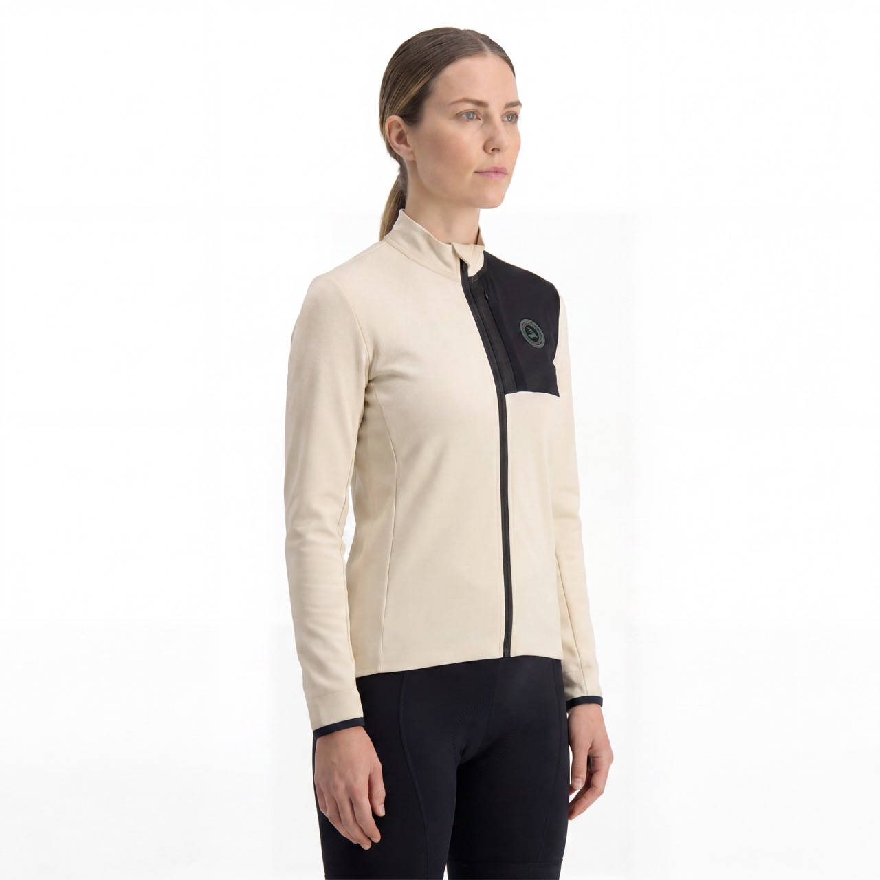 Chaqueta ciclista con bolsillo y ribete de malla para mujer