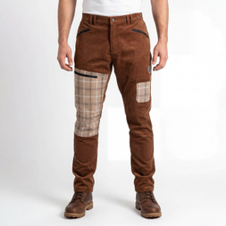 Pantalón de senderismo con paneles de pana a cuadros para hombre Pantalones de trekking