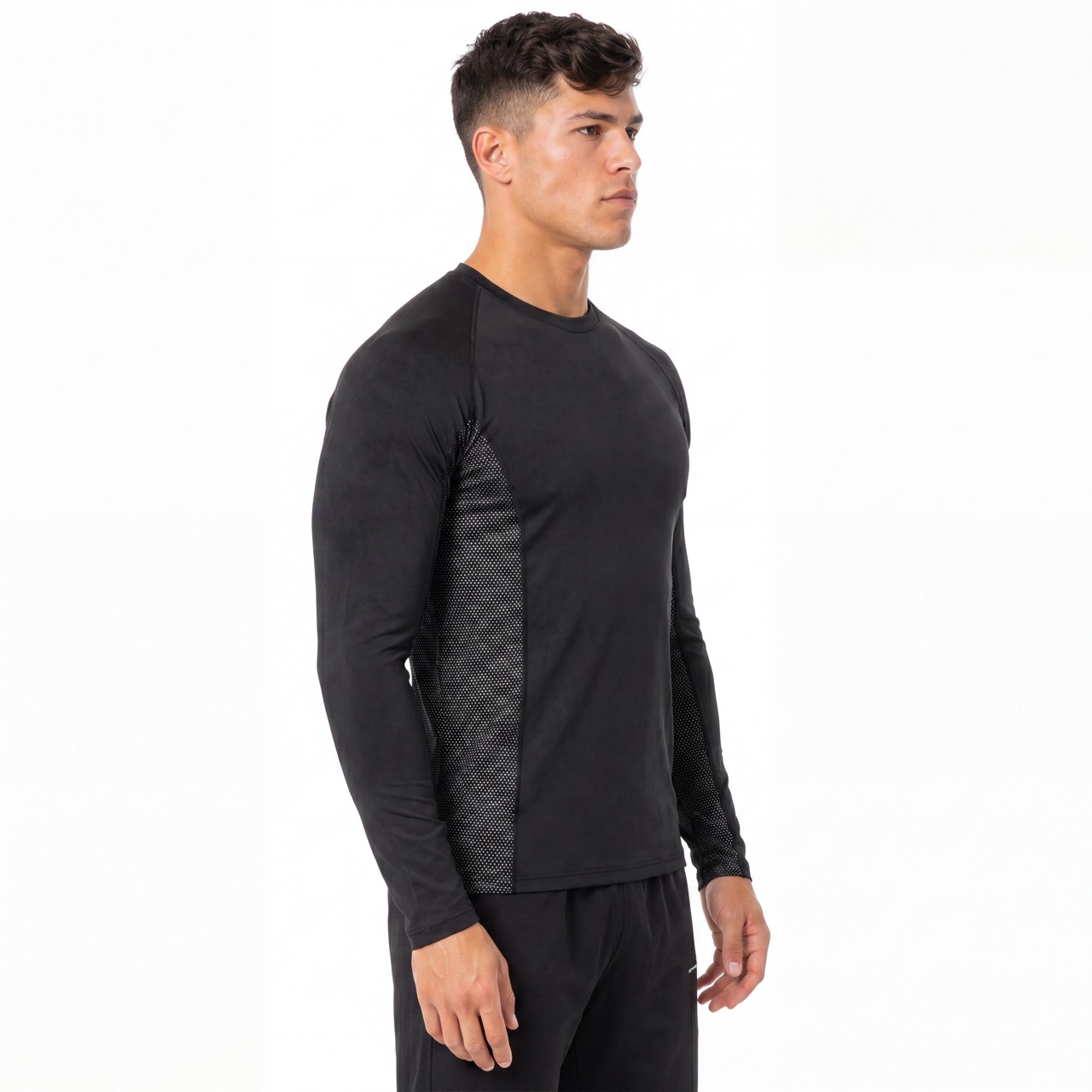 Camiseta interior de compresión para hombre con ribetes reflectantes y camisetas ajustadas activas