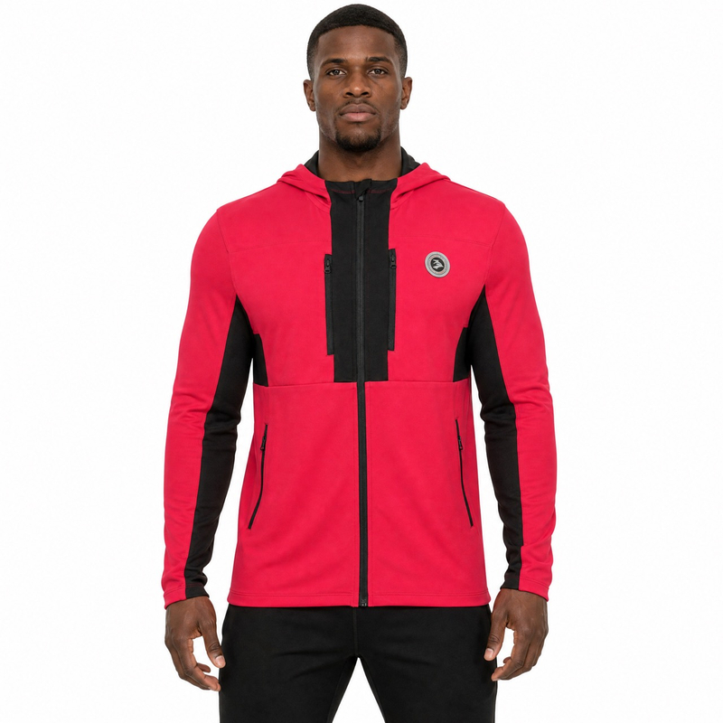 Sudadera con capucha deportiva con cremallera para senderismo, montañismo, alpinismo, correr, peso medio