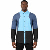 Camisas con bolsillos con cremallera para hombre, senderismo, acampada, paneles de contraste, refrigeración en espalda y axila