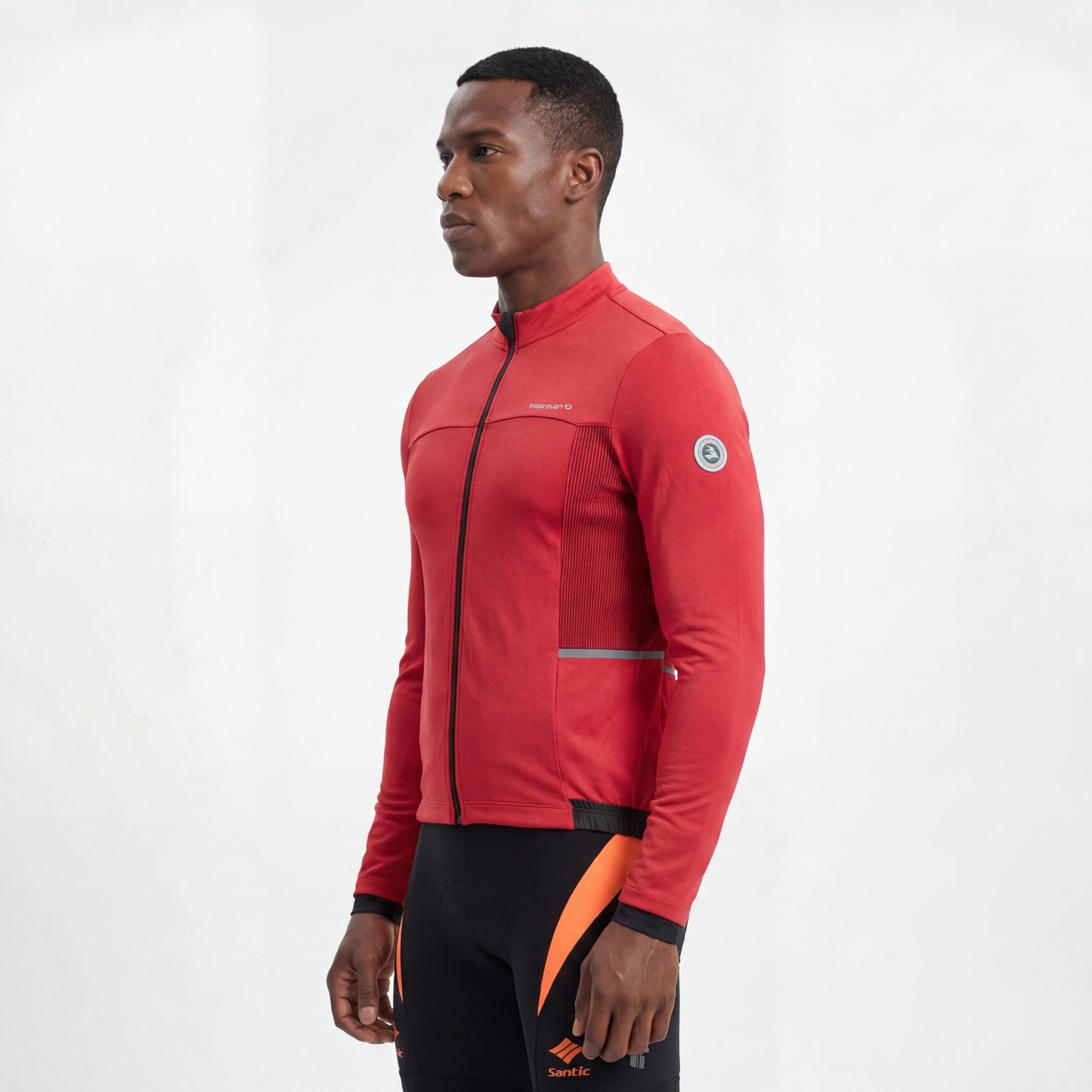 Conjunto de 2 piezas para hombre Chaqueta de ciclismo a prueba de viento con panel acanalado