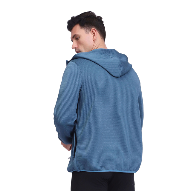 Chaquetas con capucha y cremallera a rayas tonales para hombre