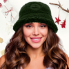 Hombre de cubo de mujer Fuzzy Faux Fur Sherpa Fisherman Cap