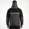 Chaqueta con capucha para exteriores de invierno con ribete reflectante y panel acolchado Sherpa consolidado para hombre