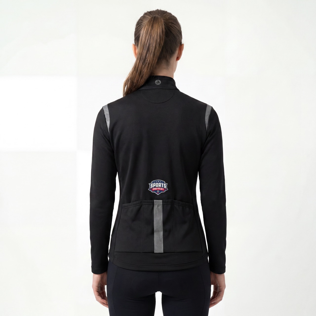 Chaqueta ciclista con ribetes reflectantes para mujer