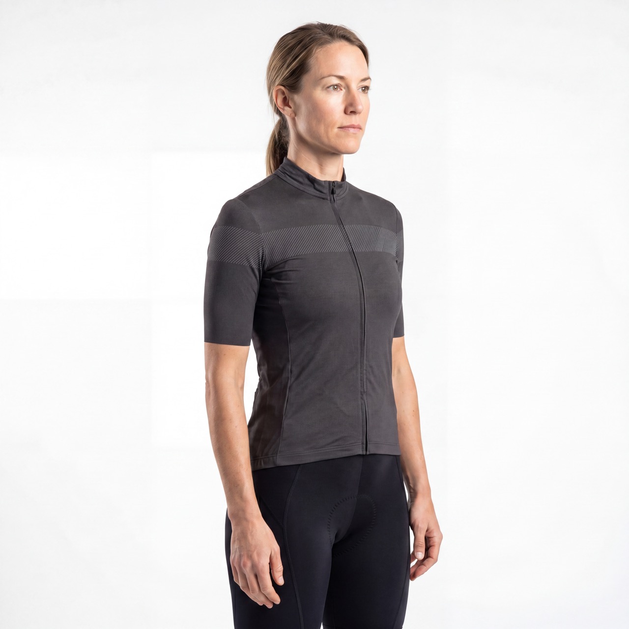 Maillot ciclista de manga corta con estampado reflectante para mujer