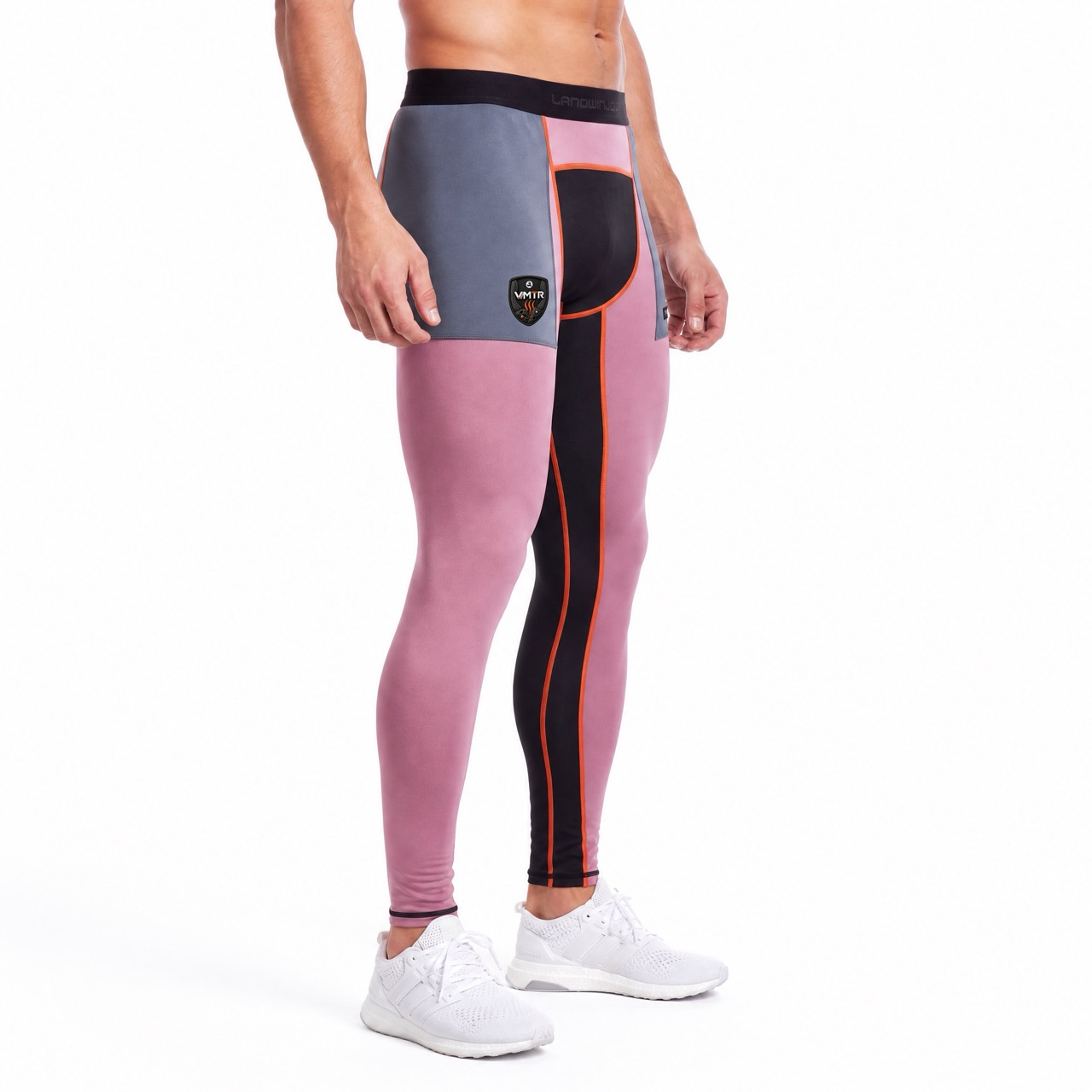VMTR Pantalón tipo legging con capa base y bloques de color para hombre
