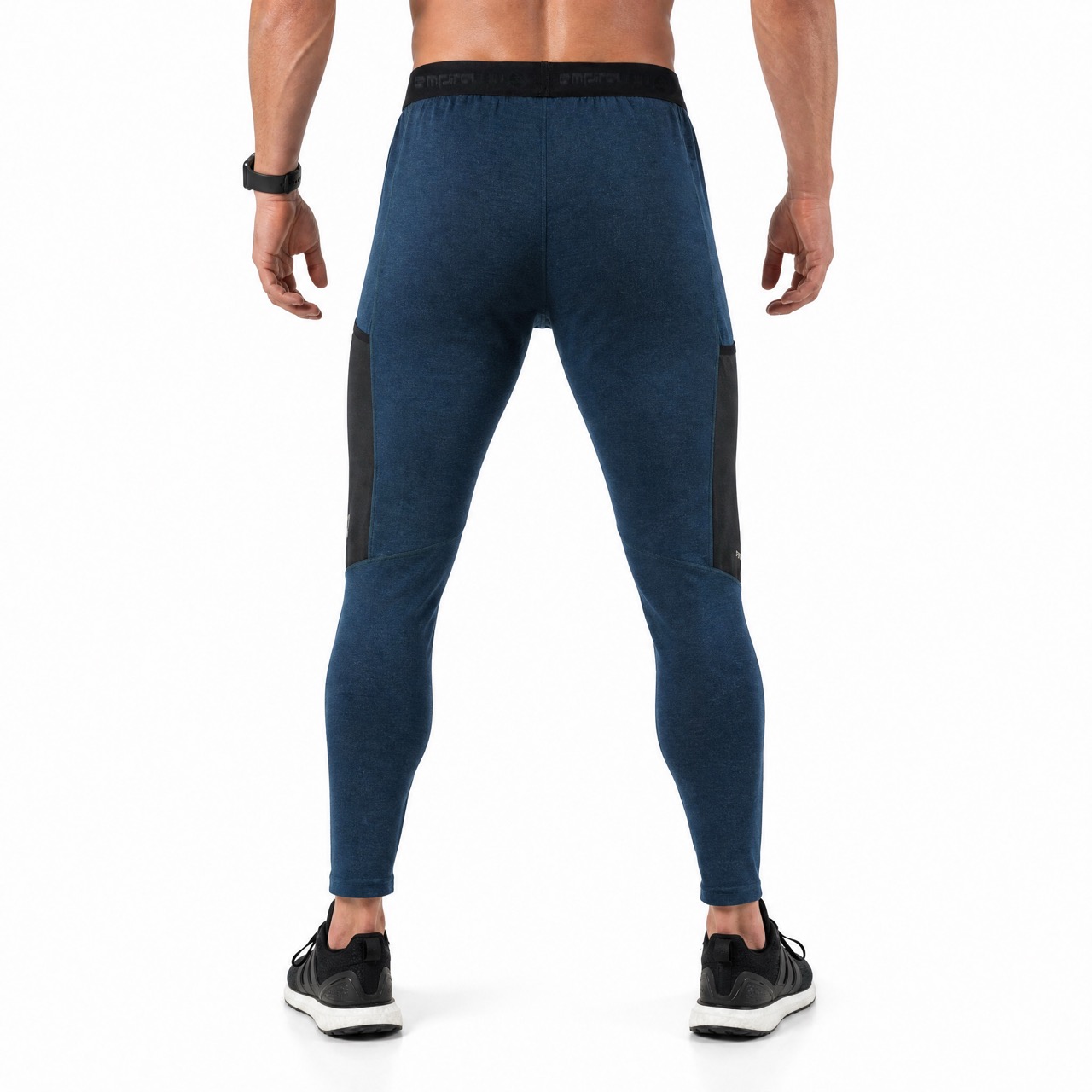 Pantalones con bloques de color de capa base de lana merino para hombre