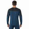Tops con bloques de color de capa base de lana merino para hombre
