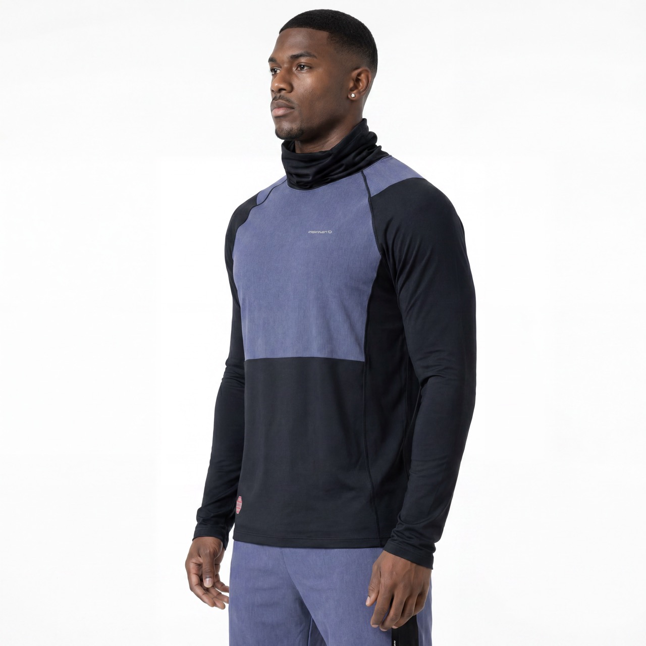 Camiseta interior con cuello vuelto alto a prueba de viento para hombre