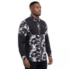 Camisa de trekking de doble manga con canesú con agujeros láser y bloques de color con estampado de camuflaje para hombre