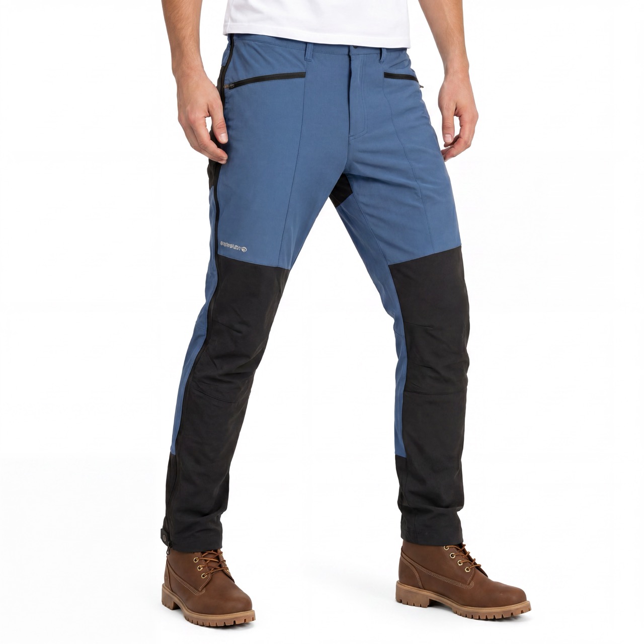 Pantalones de senderismo con apertura y cremalleras laterales completas para hombre Pantalón de nieve con bloques de color