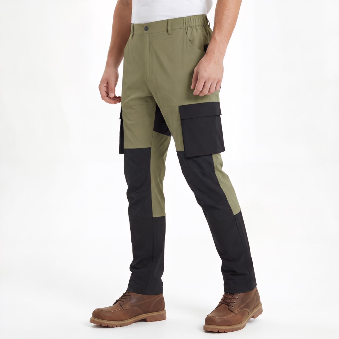 Pantalones cargo de moda deportiva para hombre Pantalones de trekking con bloques de color