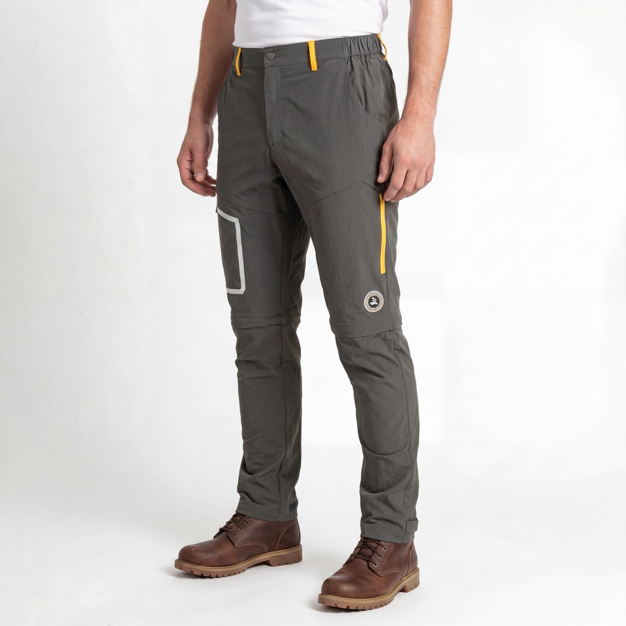 Pantalones deportivos con cremallera para hombre, pantalón de trekking con bloques de color