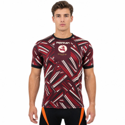 Camiseta deportiva con estampado completo y bloques de color para hombre
