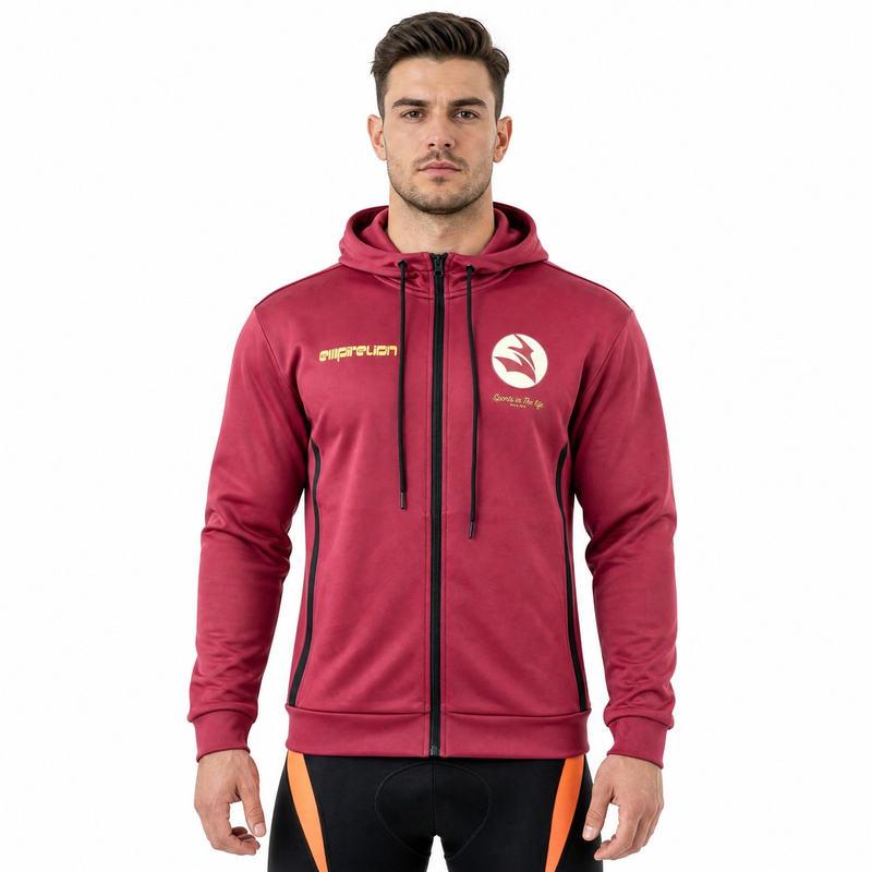 Sudadera con capucha deportiva extragrande con estampado de logo y cremallera para hombre 