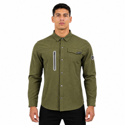 Camisa de trekking con bolsillo reflectante sellado y cremallera para hombre