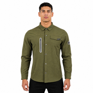 Camisa de trekking con bolsillo reflectante sellado y cremallera para hombre
