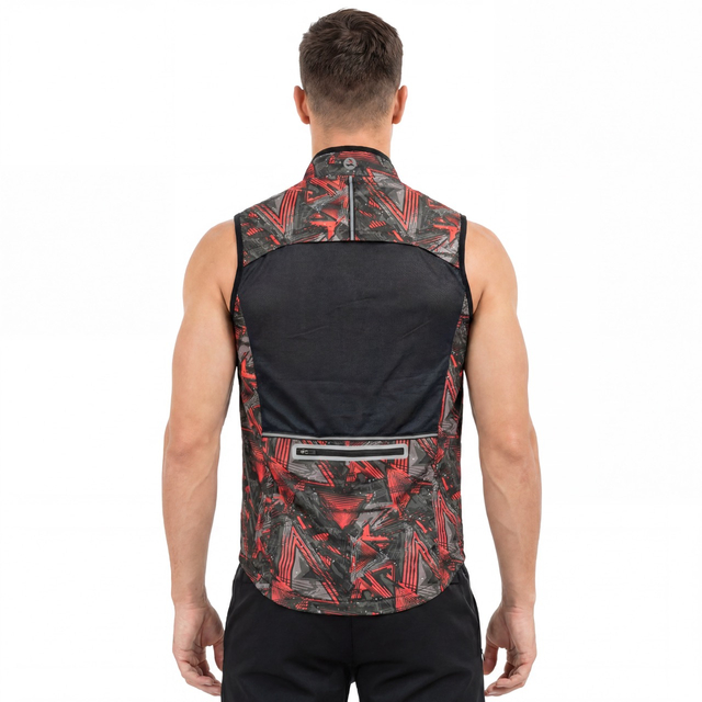 Chaleco cortavientos resistente al agua con estampado integral para hombre
