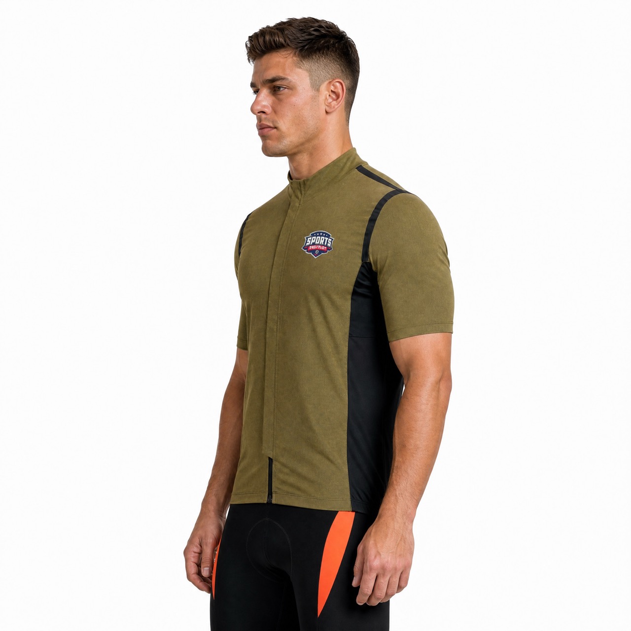 Maillot de ciclismo con ribetes reflectantes y cinta para hombre