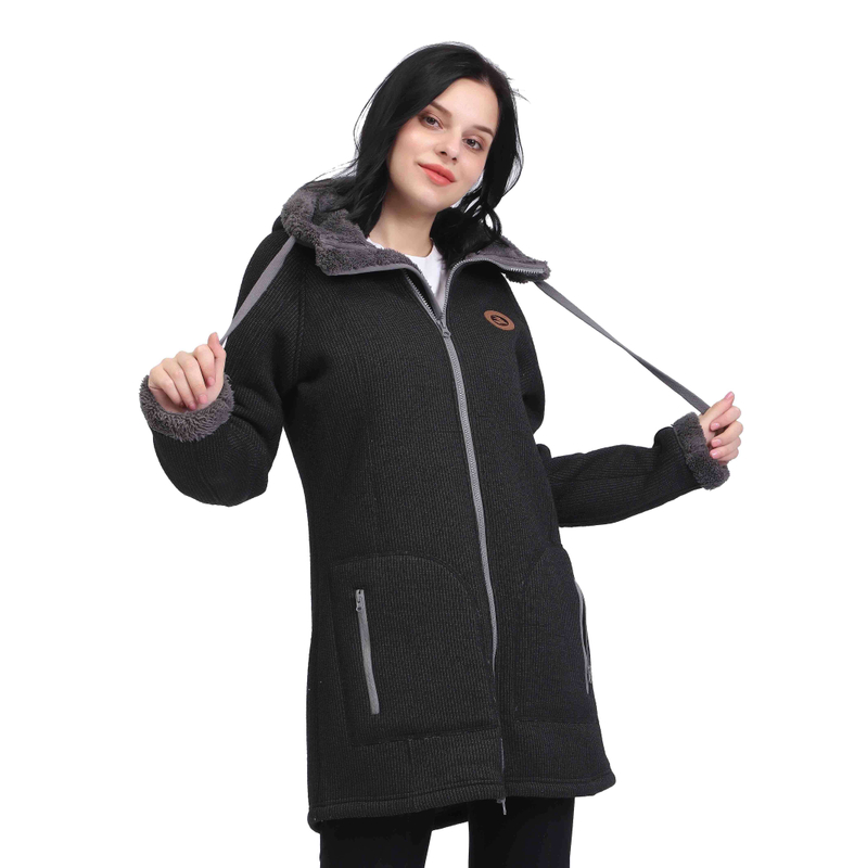 Mujeres Sherpa Fleece Bonded Winter Parka Overcoat Chaqueta