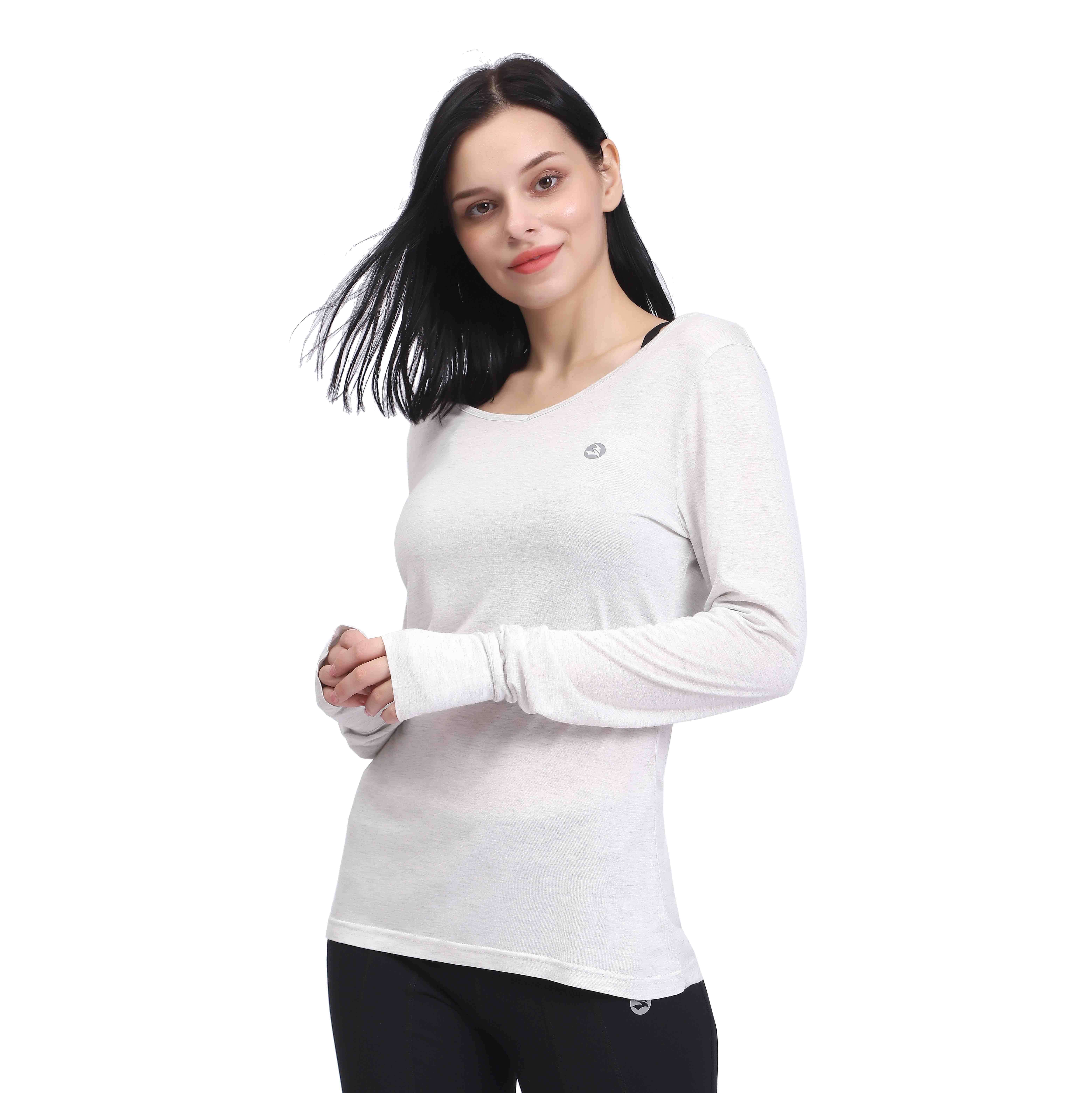 "Camisas de yoga blancas de manga larga con espalda abierta para mujer"