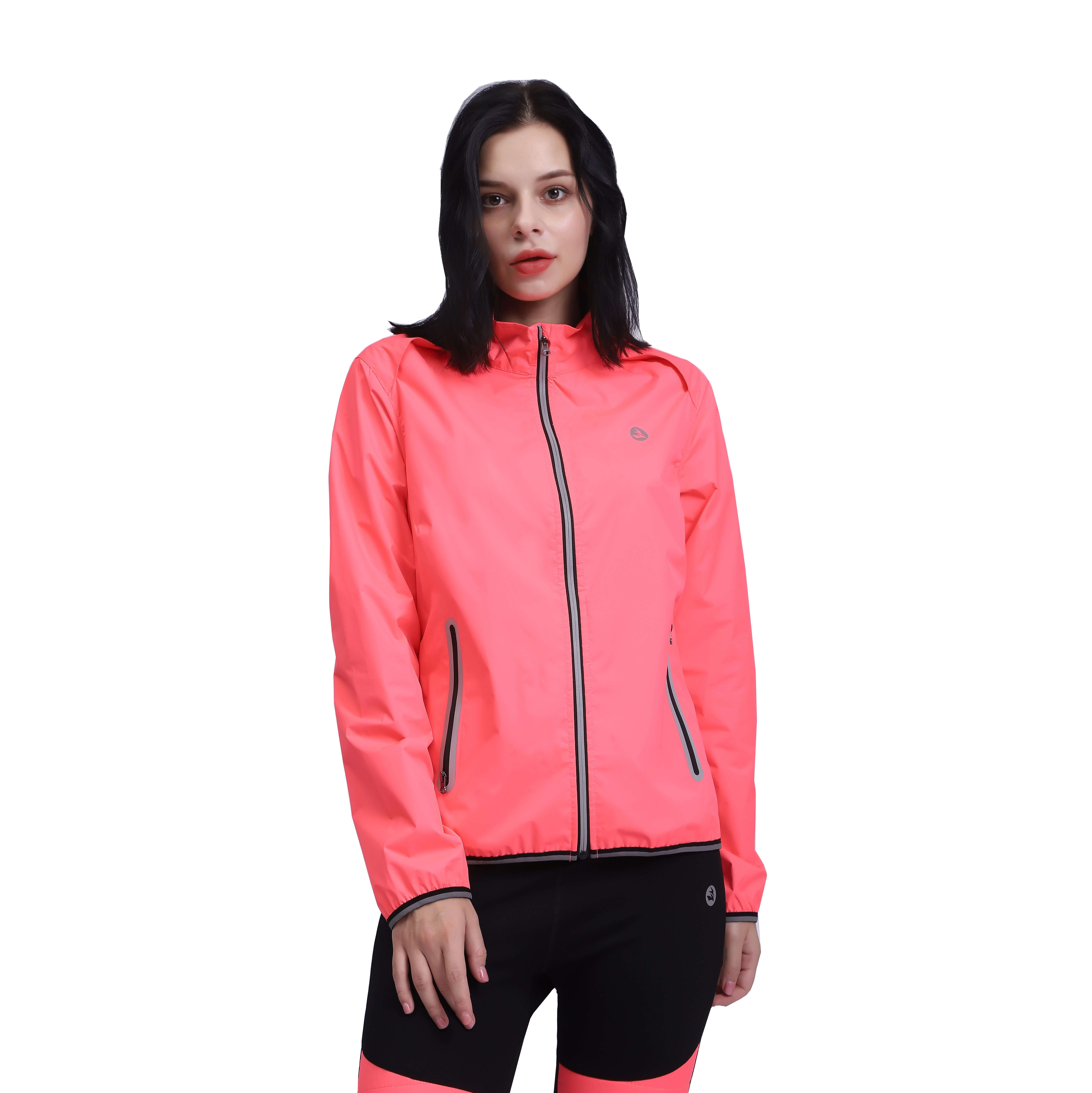 Mujeres a prueba de viento livianos Peso reflectante Atinte Atindo Collar chaqueta con cremallera Top