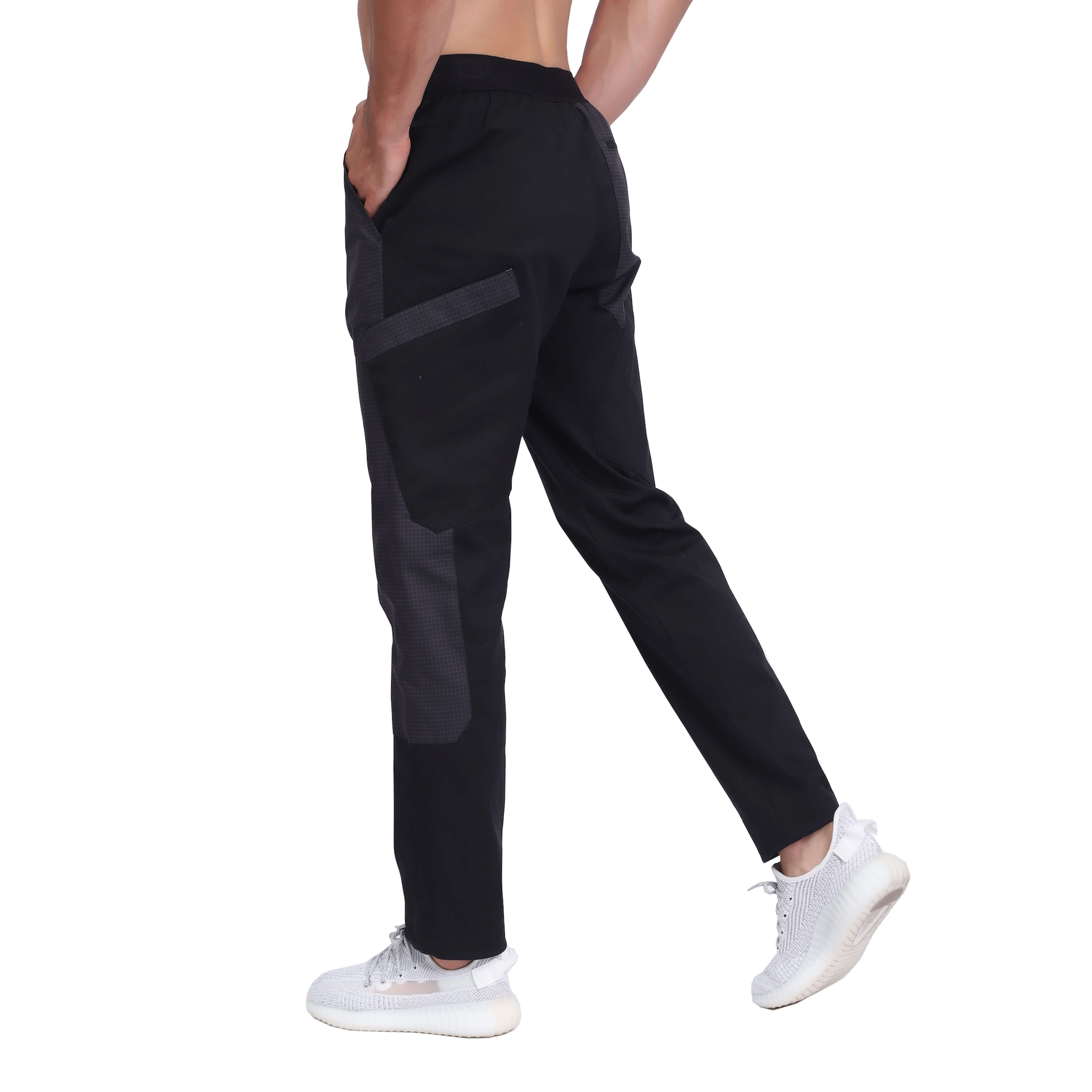 Masculino negro informal al aire libre senderismo transpirable pantalones para caminar 