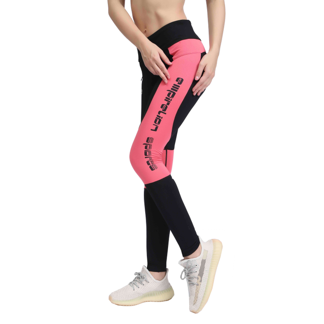 Panel de malla para mujeres Palabia con cremallera Ejercicio Gimnasio Leggings Pantalones de yoga