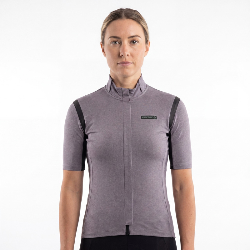 Maillot ciclista de manga corta con ribete sellado para mujer