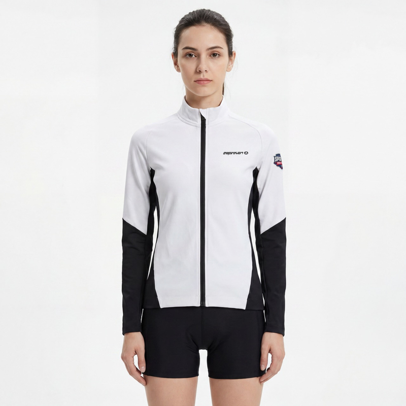 Chaqueta de moda deportiva con ribete reflectante y bloques de color para mujer