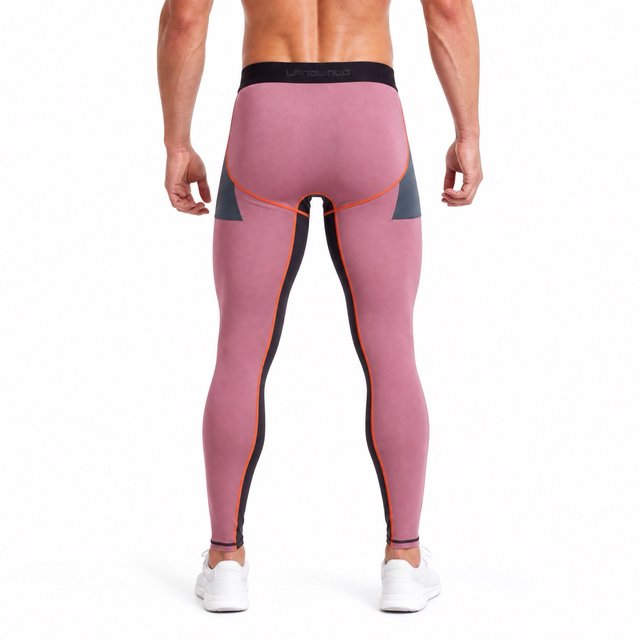 VMTR Pantalón tipo legging con capa base y bloques de color para hombre