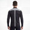 Chaqueta ciclista para correr con cremallera y panel reflectante