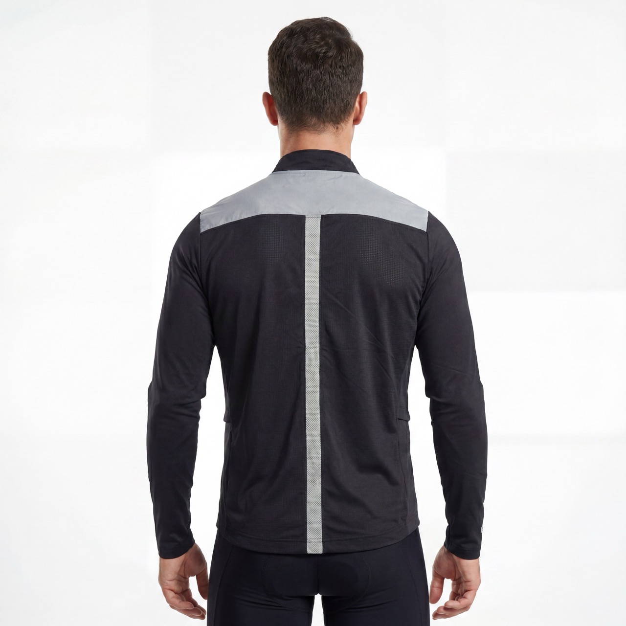 Chaqueta ciclista para correr con cremallera y panel reflectante