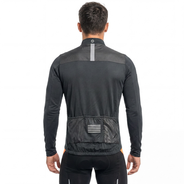 Chaqueta de ciclismo con ribetes reflectantes a prueba de viento para hombre