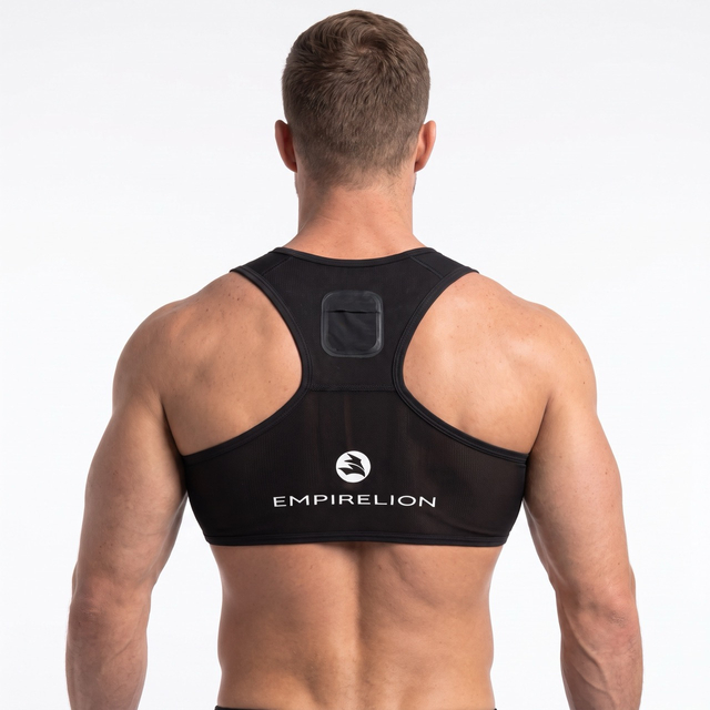 Chaleco deportivo de malla de secado rápido con espalda cruzada para hombre con bolsillo trasero antideslizante de silicona, se adapta a varios tamaños de Apple Watch para monitoreo de frecuencia cardíaca, para entrenamiento de fútbol y carrera