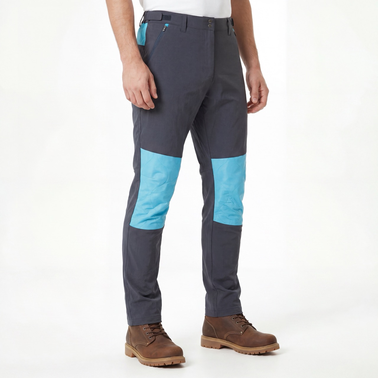 Pantalones con paneles cálidos hasta la rodilla para hombre Pantalones de trekking con bloques de color
