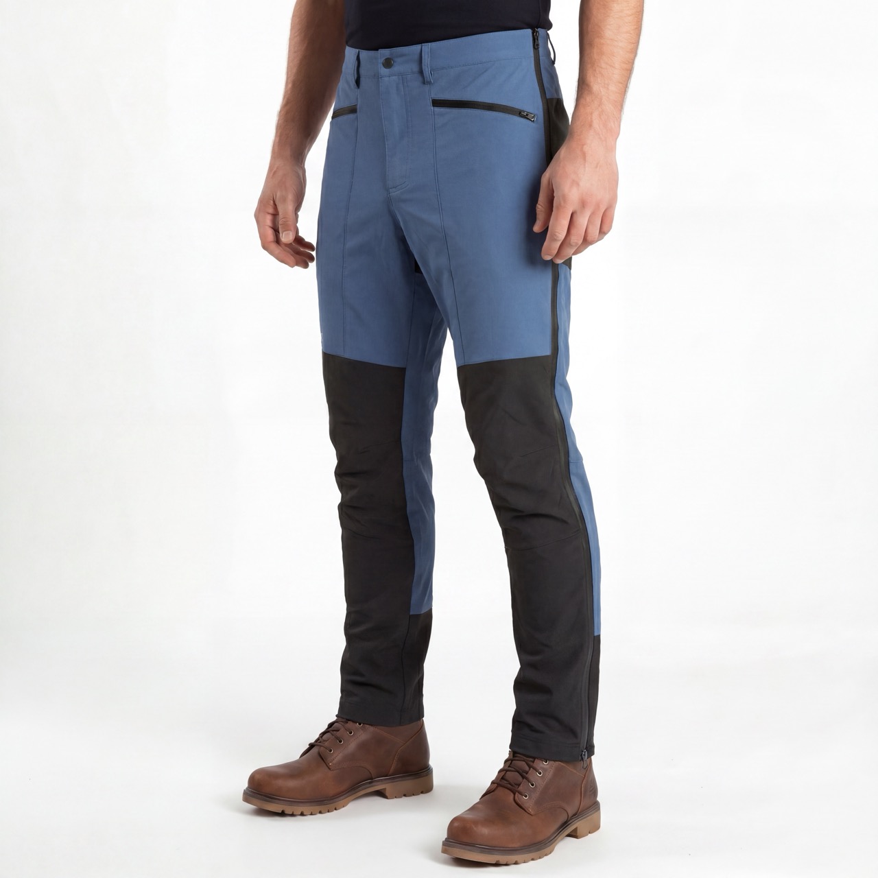 Pantalones de senderismo con apertura y cremalleras laterales completas para hombre Pantalón de nieve con bloques de color