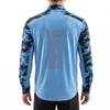 Camisa de senderismo con bolsillo con cremallera y bloques de color con estampado de camuflaje para hombre