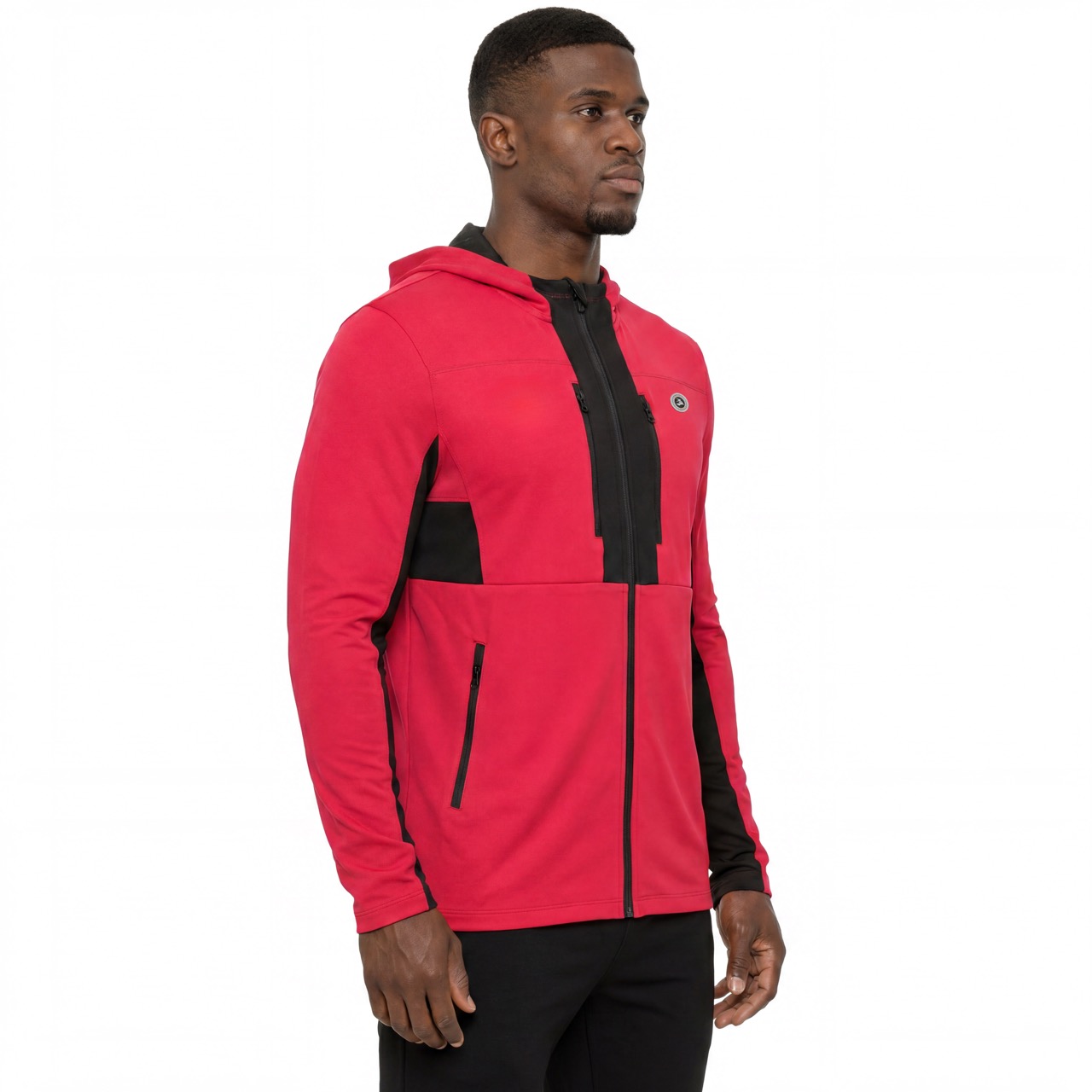 Sudadera con capucha deportiva con cremallera para senderismo, montañismo, alpinismo, correr, peso medio