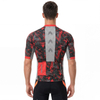 Maillot ciclista con cuello alto y manga corta raglán con estampado digital
