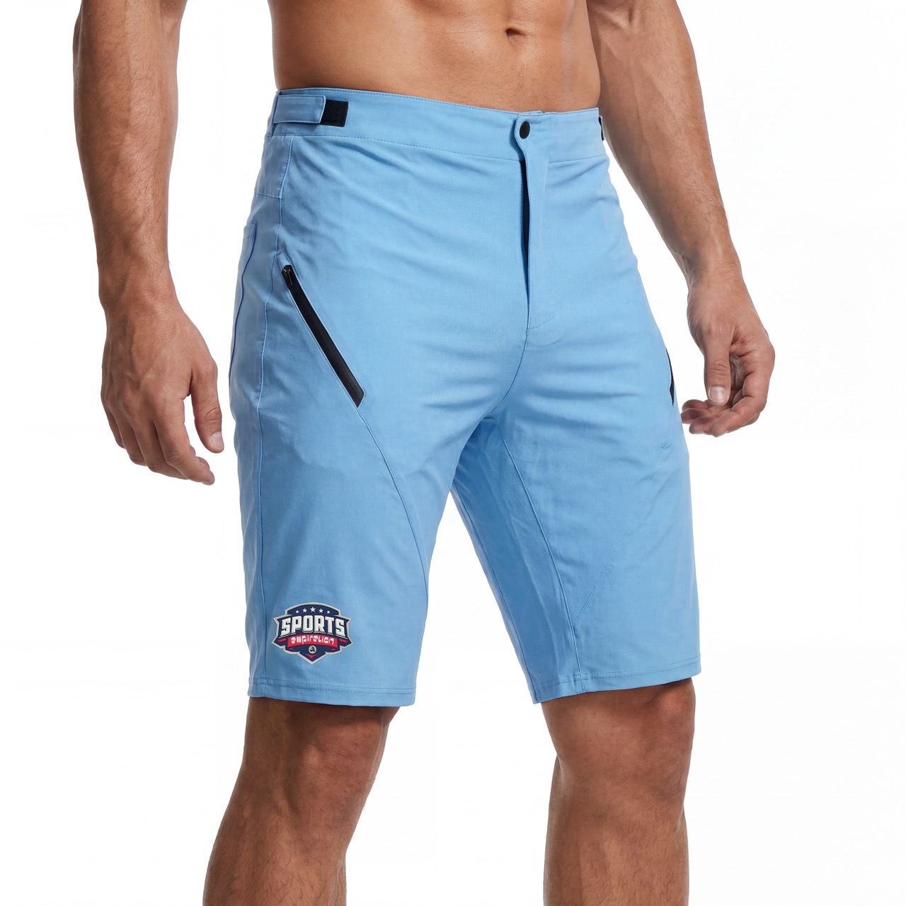 Pantalón corto con bolsillos y cremallera para ciclismo y senderismo para hombre