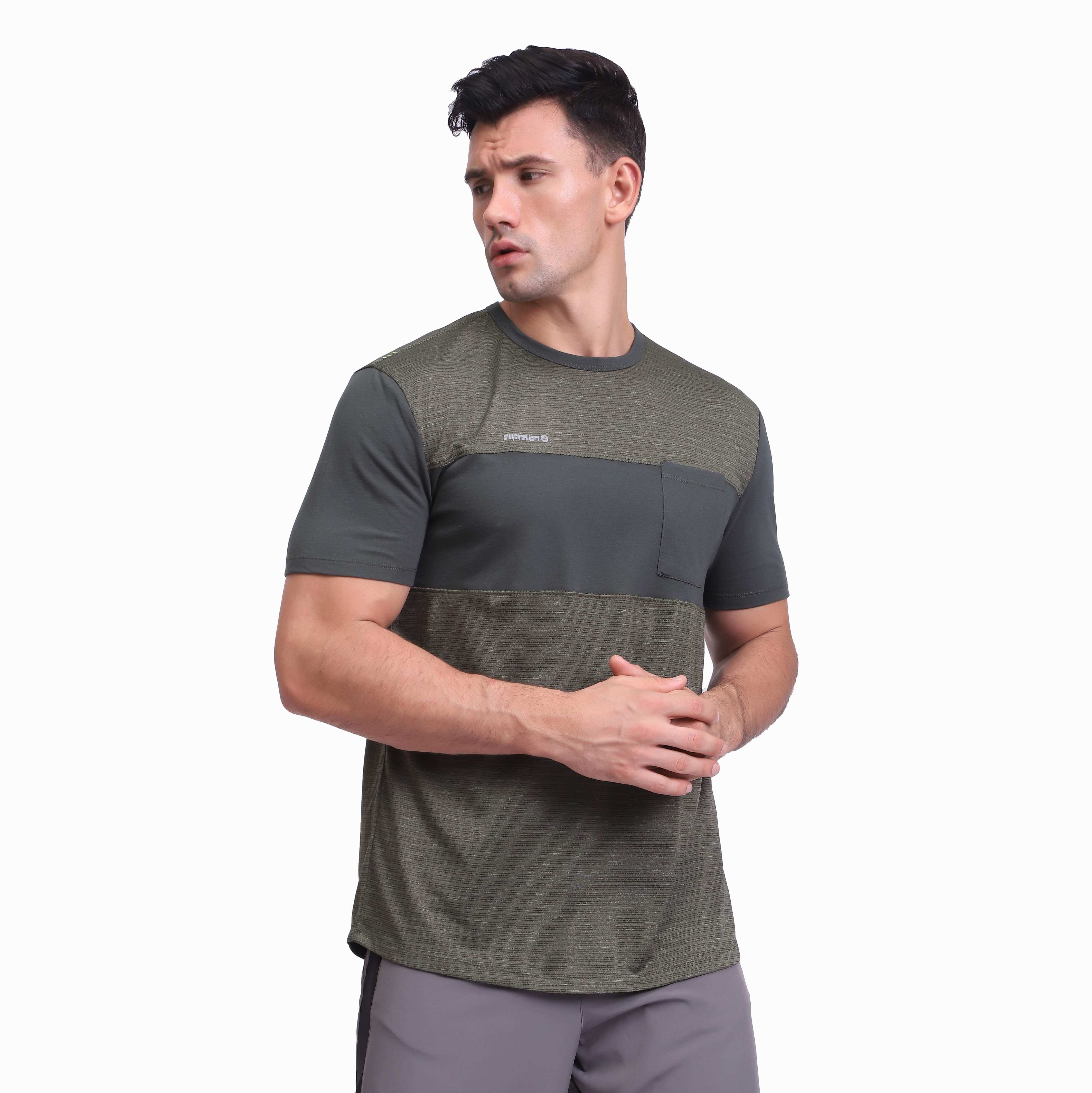 Camiseta de manga corta con panel atlético para hombre Running Dry Fit