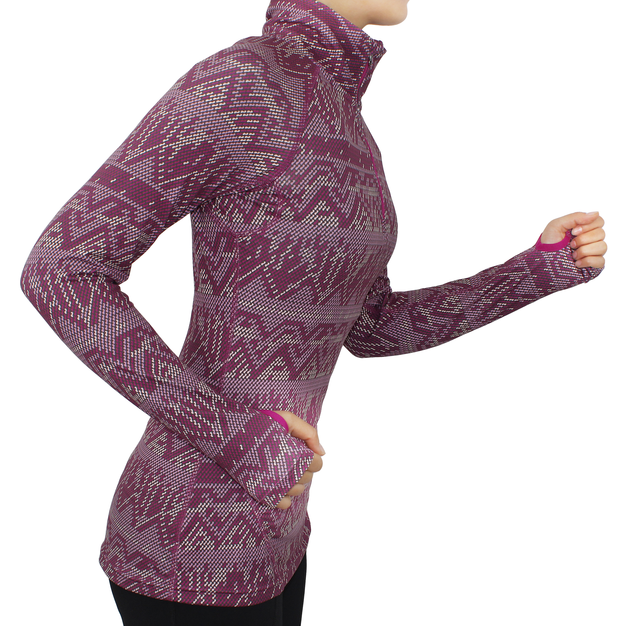 Tops de manga larga de media cremallera de semande para mujeres Tops de yoga con camisetas de jalón