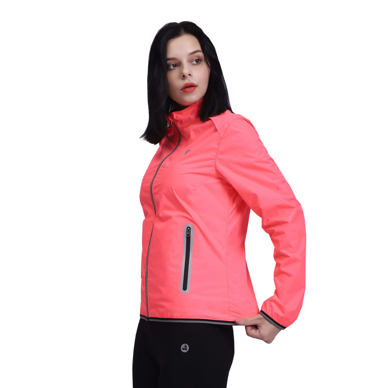 Mujeres a prueba de viento livianos Peso reflectante Atinte Atindo Collar chaqueta con cremallera Top