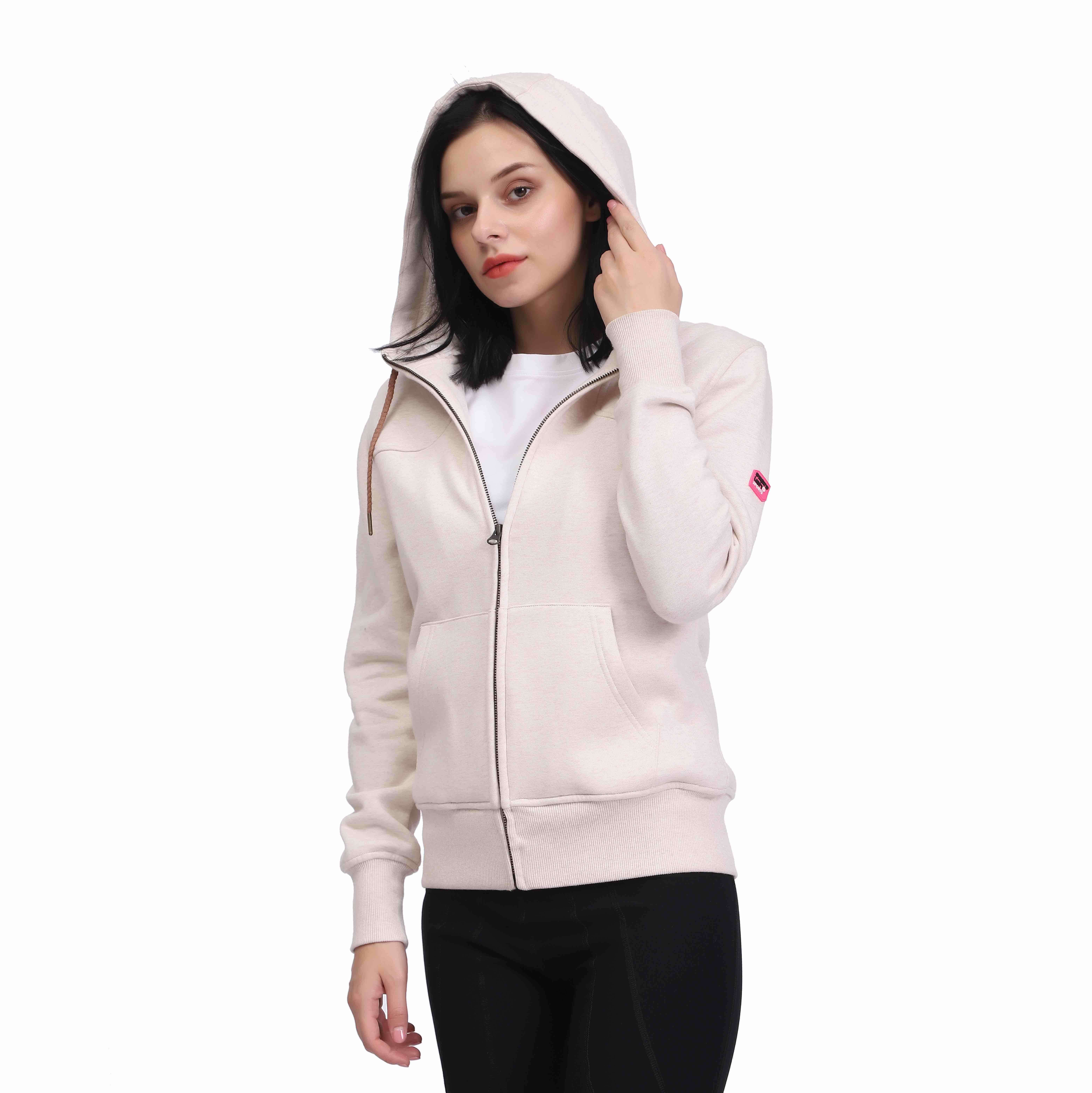 Mujeres Sherpa forrada con cremallera sudadera con capucha termal