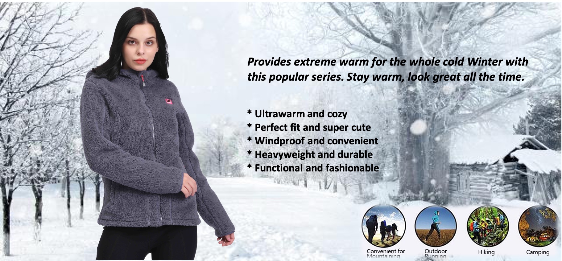 Chaqueta con capucha sherpa