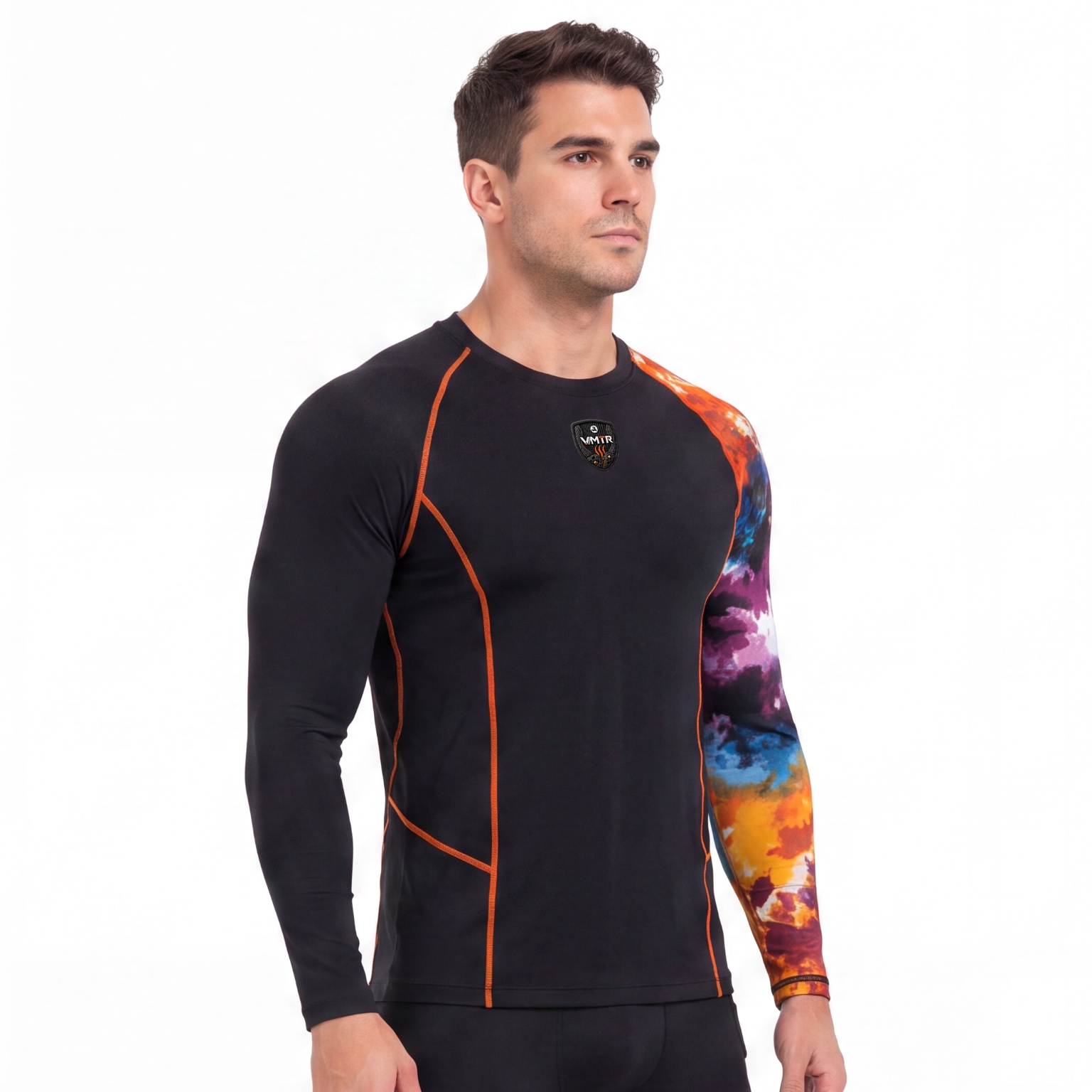 VMTR Tops de manga larga con bloques de color para hombre
