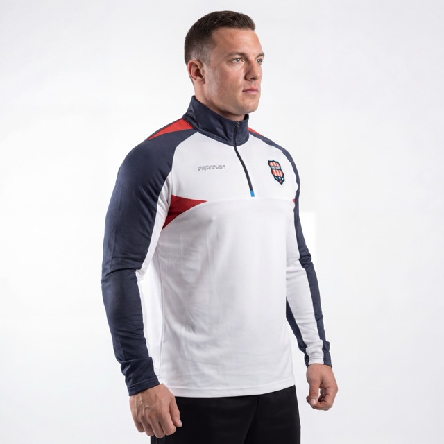 Camisetas de manga larga con bloques de color de fútbol para hombre